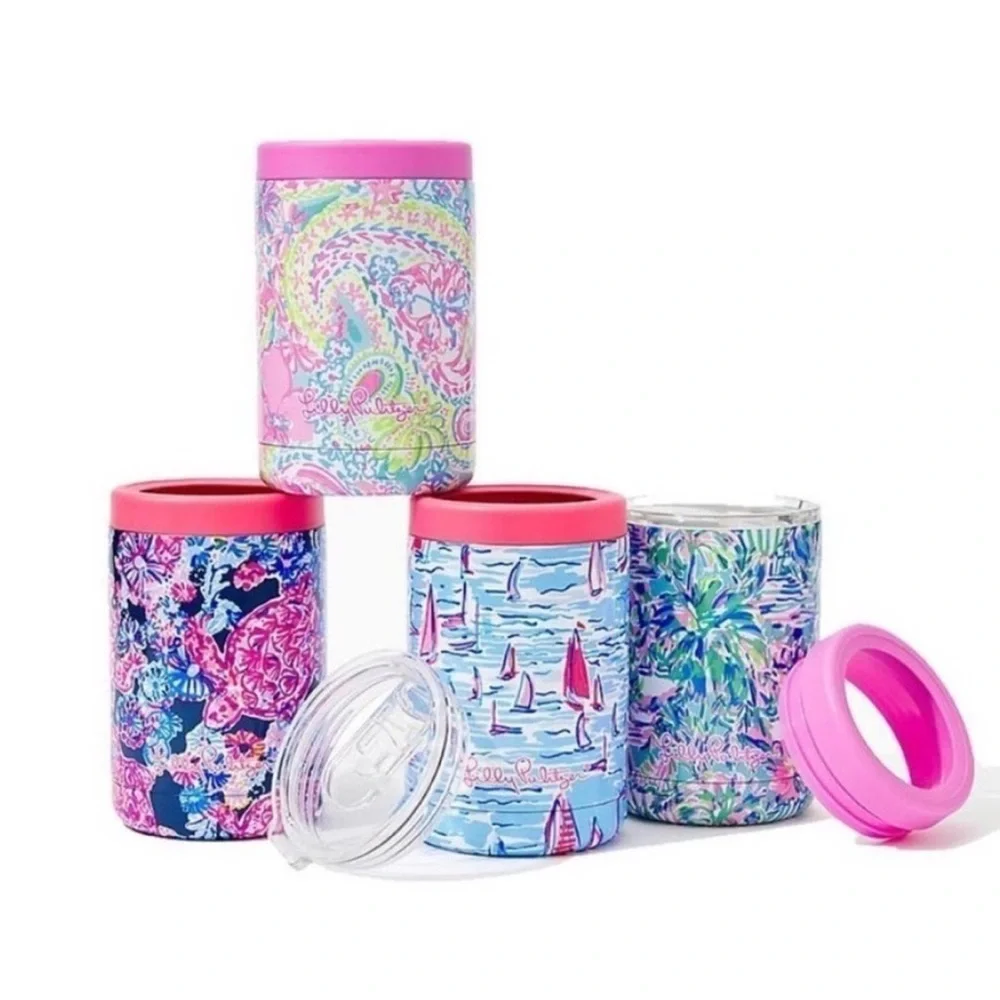 NWT Lilly Pulitzer Insulated Can Tumbler 11.8 oz Zanzibar Blue Boatylicious
